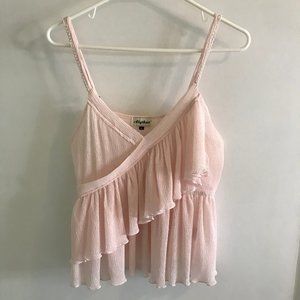 Alythea - Ruffle tank top in baby pink